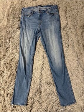 Hollister Light Blue Curvy Mid-Rise Super Skinny Jeans
